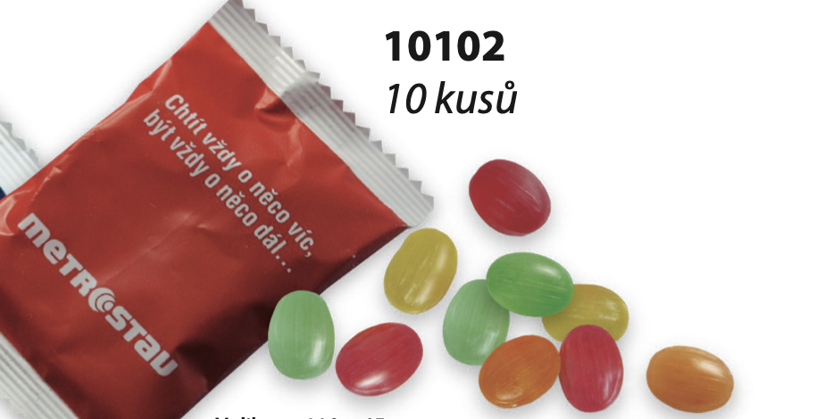 Flowpackové bonbóny 10ks v sáčku